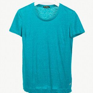 Loro Piana Blue Linen Short-Sleeve T-Shirt